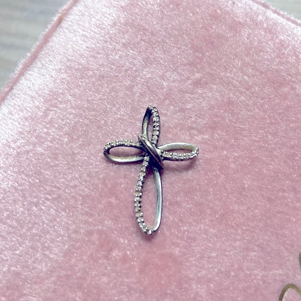 Diamond cross charm